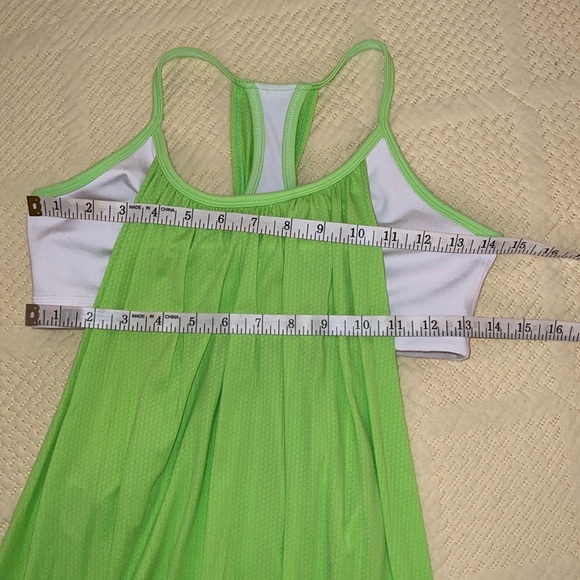 Lululemon No Limits Tank Bright white /Green 💚🤍💚 Size 8 P3 - Picture 3 of 7